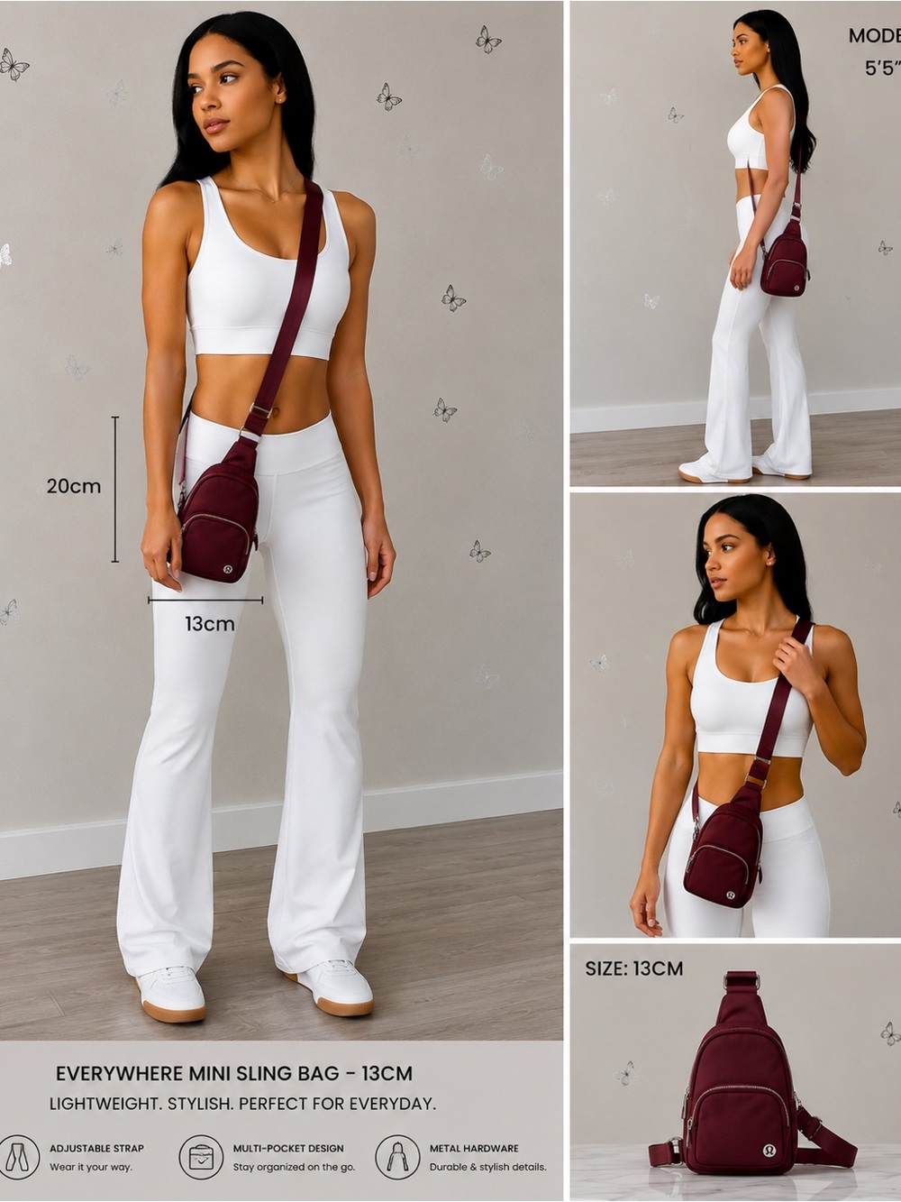 lululemon athletica Everywhere Mini Sling Bag in Burgundy
